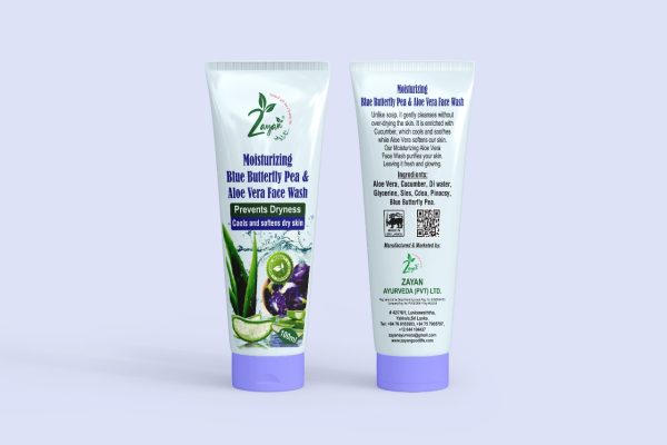 Zayan Ayurveda 100% Handmade & Natural Moisturizing Blue Butterfly Pea & Aloe vera Face wash - 100ml"