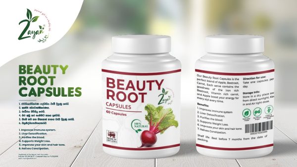 Zayan Ayurveda 100% Handmade & Natural Beauty Root Capsules Bottle - 60 Capsules - Image 2