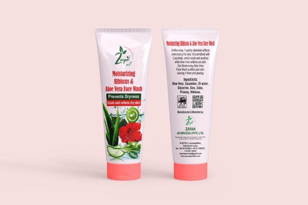 Zayan Ayurveda 100% Handmade & Natural Moisturizing Hibiscus & Aloe vera Face wash - 100ml